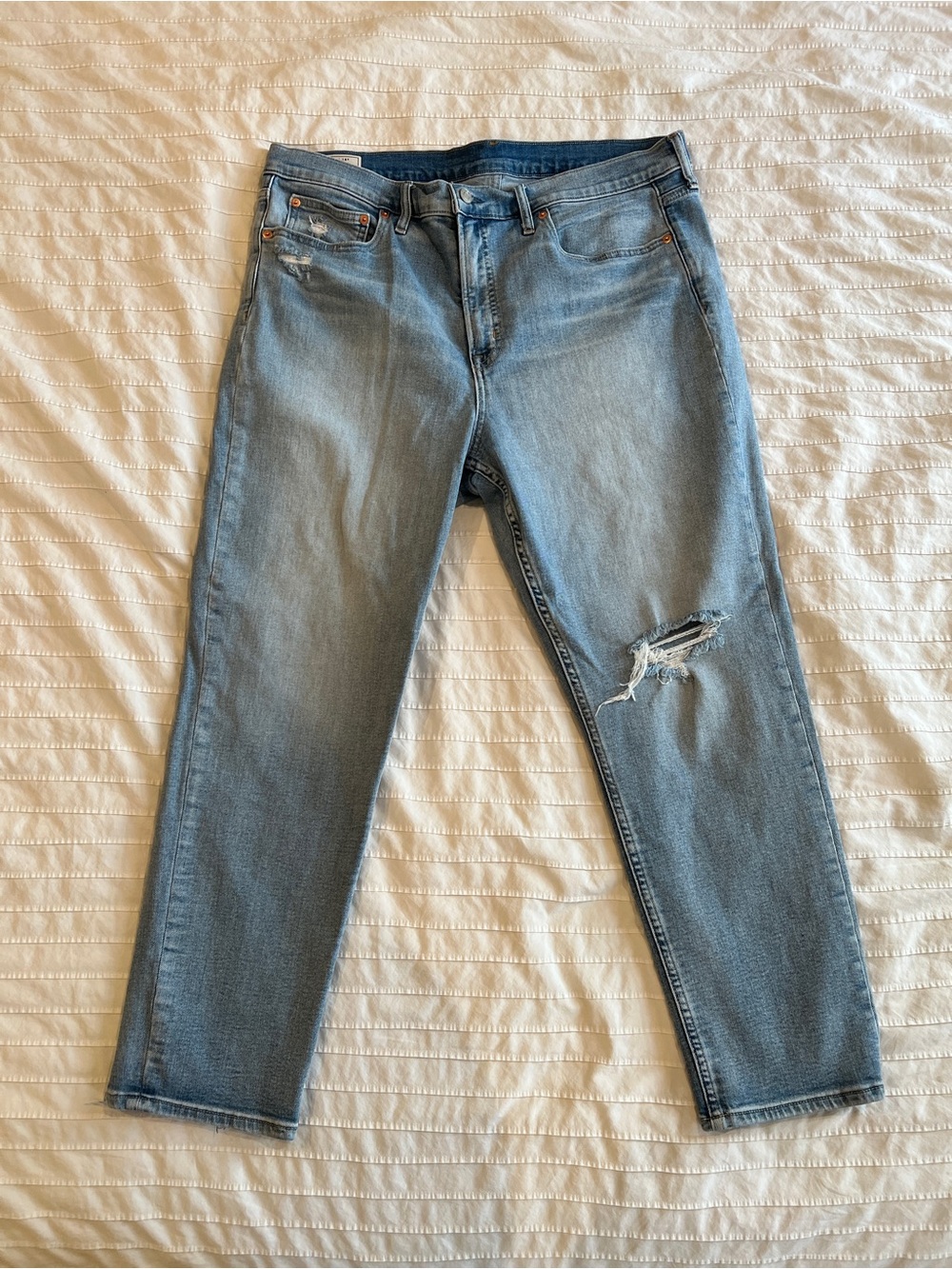 GAP Light Blue Boyfriend Jeans with Knee Distress